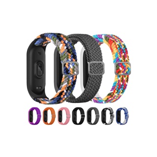 Miimall สาย Mi Band 6 5 4 3 สายถักเปียไนลอนพร้อมเคสนิ่ม คุณภาพดี สําหรับ Mi Band 3/4/5/6