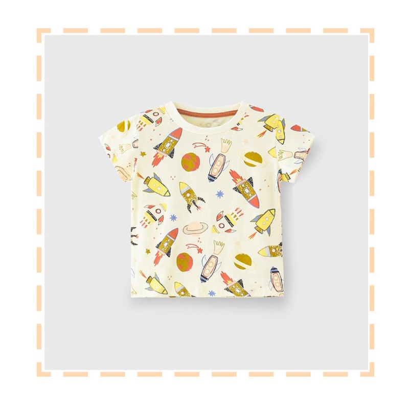 เสื้อยืด KID BOY ROCKET JET EARTH