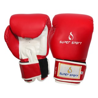 Super นวมหนังPU BoxingGloves Size 10 Oz. รุ่น Super SU701 (แดง)