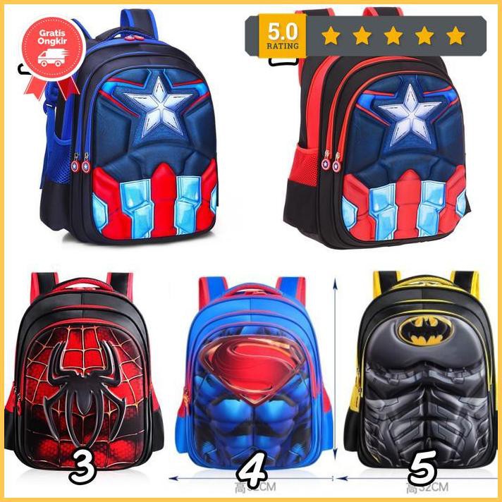 กระเป๋าเป้เด็กนําเข้า Superman Batman Spiderman - Superman Tk Free889