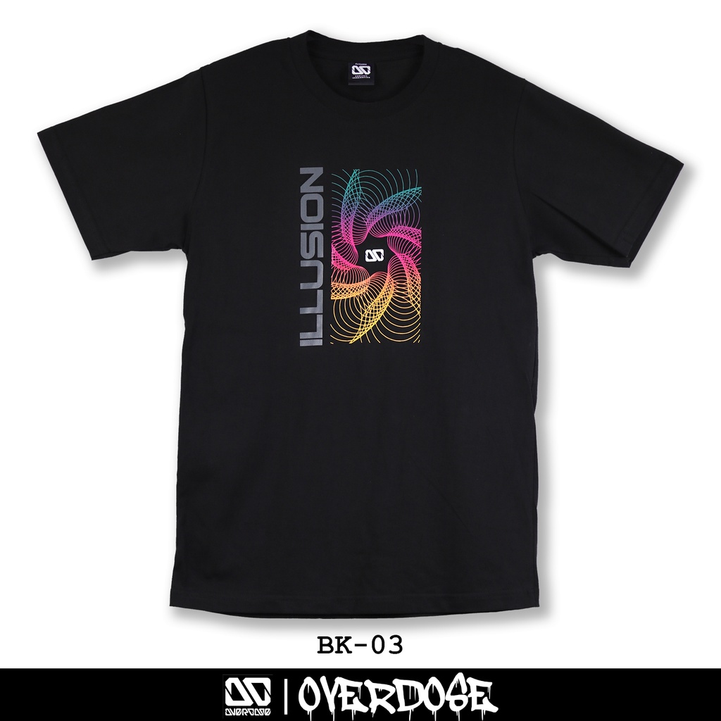 Overdose T-shirt เสื้อยืดคอกลม สีดำ รหัส BK-03(โอเวอโดส)