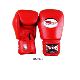 นวมซ้อมชกมวย ทวินส์ สเปเชี่ยล เมจิคเทป สีแดง 8,10,12,14,16 oz.หนังแท้ Twins special Boxing Gloves BGVL-3 ฺRed sparring