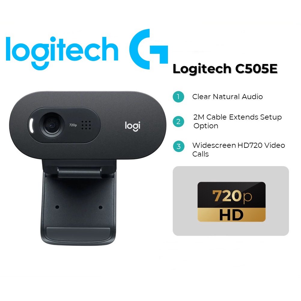 กล้องเว็บแคม LOGITECH C505e HD Businnes WebCam 720p ความละเอียดสูง HD ภาพชัด เสียงดี