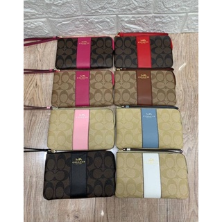 กระเป๋าคล้องมือ กระเป๋าสตางค์ coach f58035 เงิน พร้อมส่ง