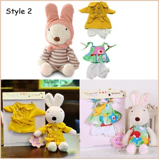 ◕(Tempat) Dihantar dalam masa 24 jam 1 set Bunny Le Sucre Rabbit Plush Dolls with Change Clothes Toys for Children