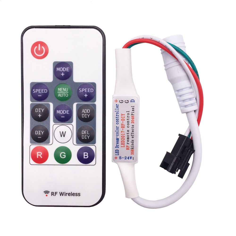 ไฟ LED Strip WS2812B WS2811 SK6812 RGB LED Controller 14keys RF รีโมทคอนโทรลไร้สาย DC5-24V
