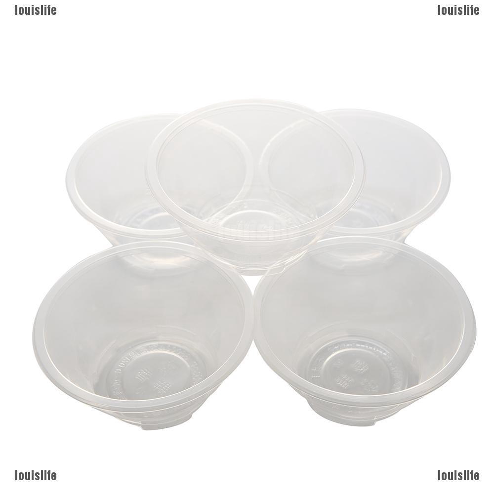 thro 20 Pcs Clear Plastic Disposable Rice Serving Bowl Outdoor Picnic ...