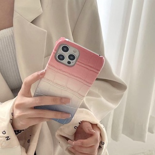 เคสไอโฟน11 12 13 pro max 7/8พลัส case iphone X/XS/XR ไล่โทนสี หนัง สไตล์มินิมอล