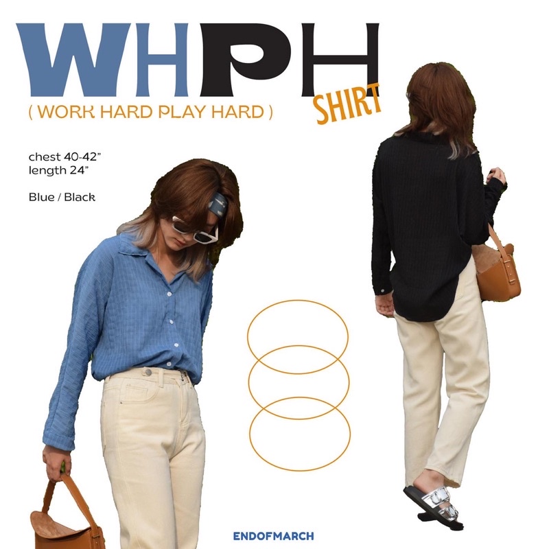 ENDOFMARCH | WHPH SHIRT 🛼 เสื้อเชิ้ตแขนยาว ผ้ายับมี texture