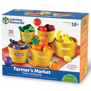 Learning Resources, Farmers Market Color Sorting Set ชุดแยกสีผัก ผลไม้ หลากสีสัน ของเล่นเด็ก 18 เดือนขึ้นไป