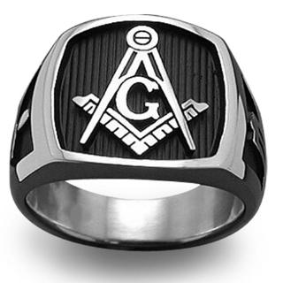 ใหม่สแตนเลส AG Masonic แหวนแฟชั่นผู้ชายแฟชั่นพังก์ลมแหวน