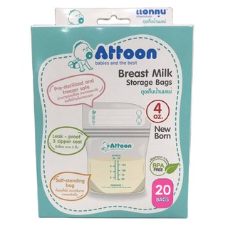 Attoon แอทตูน ถุงเก็บน้ำนม 4 Oz บรรจุ 20 ชิ้น (8858740519717)