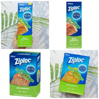 (Ziploc®) XL Sandwich 30, 200 Bags ถุงแซนวิช ถุงเก็บอาหาร ถุงอเนกประสงค์ Gripn Seal Technology ซีลระบบสามชั้น