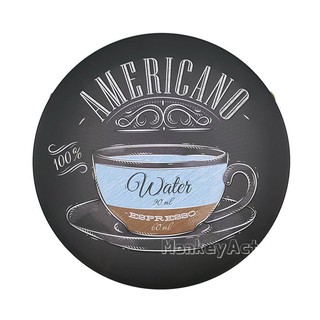 ป้ายสังกะสีวินเทจ Americano Coffee (ปั๊มนูน)