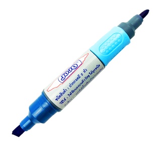 ปากกามาร์คเกอร์ 2 หัว ปากกาเคมี คุณภาพดี สีน้ำเงิน ตรา JOJO