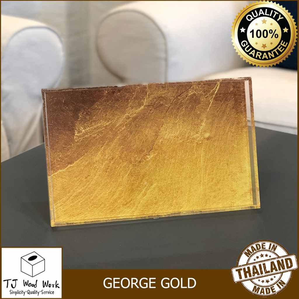 *ราคาล้างสต็อก* ACRYLIC SERVING TRAY GOLD ถาดอะคริลิค สีทอง เคลือบอะคริลิค ขนาด 30X19X2.4CM