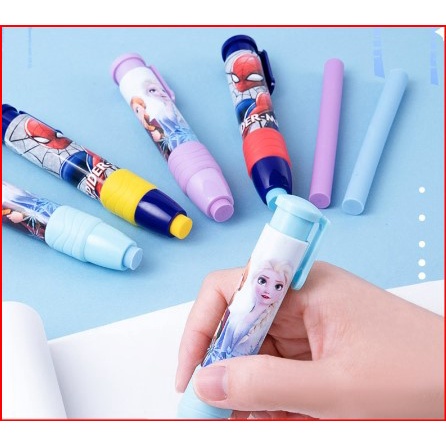 Vplay ยางลบดินสอ ลายการ์ตูนดิสนีย์ เอลซ่า สไปเดอร์แมน น่ารัก สําหรับเด็กนักเรียน 4 ชิ้น ต่อชุด