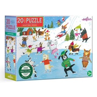 eeBoo Skating Dogs 20pc Puzzle จิ๊กซอว์รูปสุนัขเล่นสเก็ตน้ำแข็งแบบ 20 ชิ้น