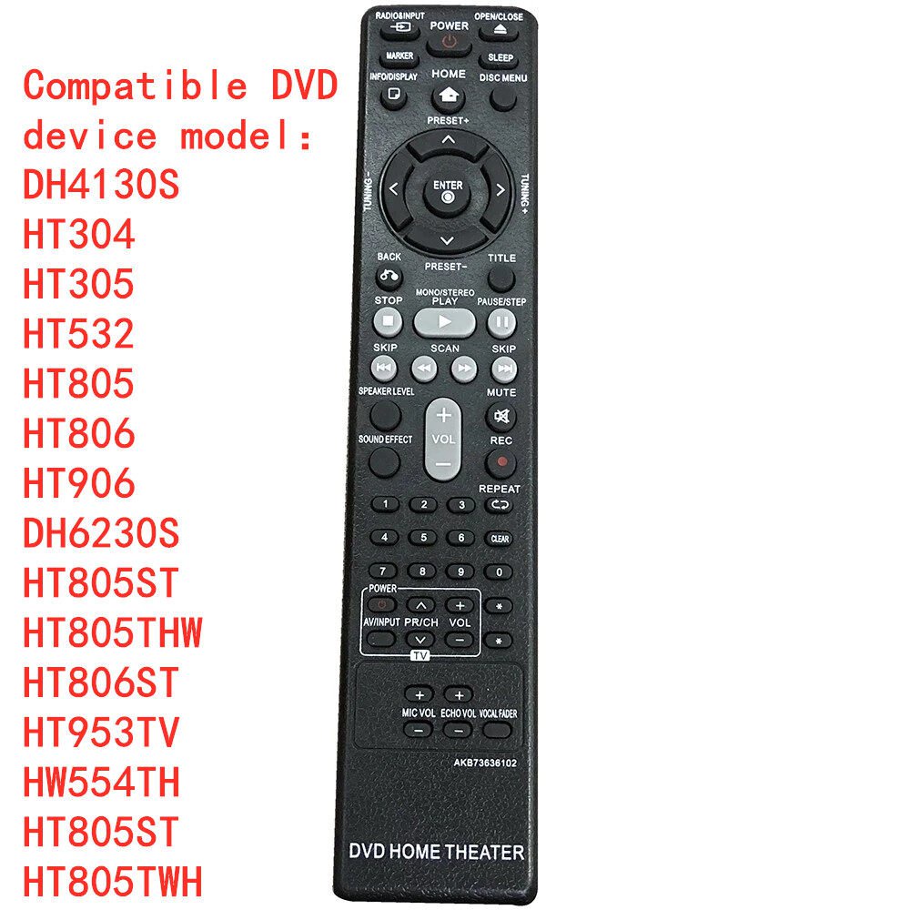 NEW remote control AKB73636102 For LG DVD HOME THEATER AKB37026852 DH4130S HT304 HT305 HT532 HT805 H