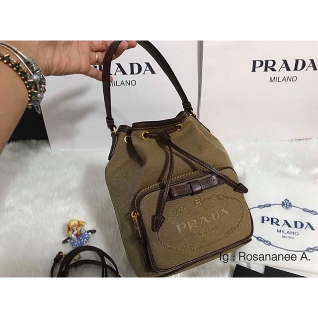 New Prada logo jacquard bucket yr18