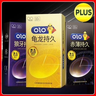 2022 OLO PLUS รุ่นอัพเกรด 1กล่องมี10ชิ้น ถุงยางอนามัยแบบบางพิเศษ เพียง.0.01มม. (L07)