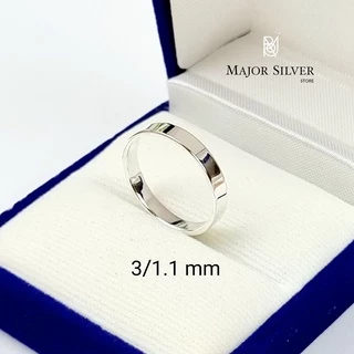 แหวนแบนกว้างมี 3 รุ่น / เงินแท้ 92.5% เรียบๆ ใส่ได้ทั้งชายหญิง : E-V-Fla