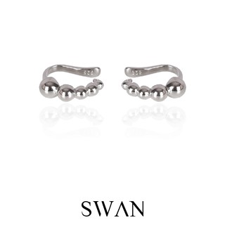 SWAN - Ball Ear Cuff ต่างหูเงินแท้ ต่างหูหนีบ ไม่ต้องเจาะ