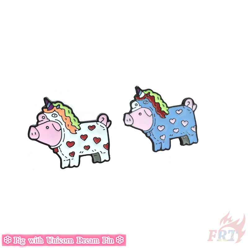 &gt; Ready Stock &lt; ❉ Pig with Unicorn Dream Pin ❉1Pc Metal Cosplay Collection Brooches