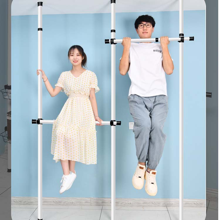 Braun Mall ราวแขวนผ้า ชุดใหญ่ 4 /6ราวแขวน ราวแขวนไม่ต้องเจาะ ใช้แทนตู้เสื้อผ้าได้ดี ประกอบง่าย ราวแขวนเสื้อ - รูปที่ 3