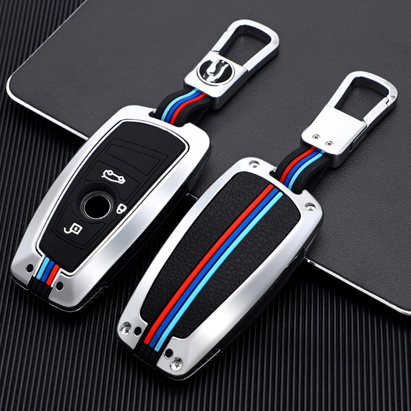 White 4 Buttons Silicone Key Fob Remote Key Case Holder Bag Cover fit for BMW