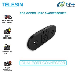 Telesin GP-FMS-902 Hero10 / Hero 9 อะแดปเตอร์เมาท์ขาตั้งกล้อง 1/4 พอร์ตเชื่อมต่ออินเตอร์เฟซคู่