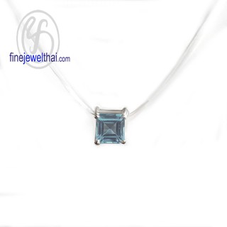 Finejewelthai-จี้อะความารีน-จี้พลอย-พลอยประจำเดือนเกิด-Aquamarine-Silver-Pendant-Birthstone-P1088aq00 (ราคาต่อชิ้น)