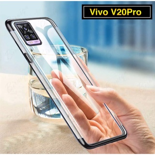 Case Vivo V20Pro เคสนิ่ม ขอบสีหลังใส เคสกันกระแทก สวยและบาง TPU CASE เคสซีลีโคน สินค้าใหม่ VIVO V20pro