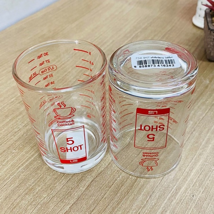 แก้ว5SHOT แก้วสเกลสีแดง 5 oz. / 5SHOT พร้อมส่ง