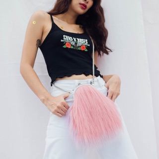 💖✨flamingo pink fur chain crossbody bag✨🌈