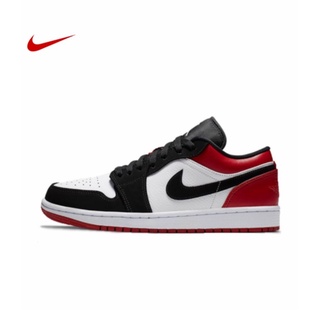 เปรียบเสมือนแท้จริง NIKE Air Jordan 1 Low Black Toe ของแท้แน่นอน