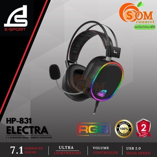 HEADSET (หูฟัง) SIGNO (HP-831) ELECTRA RGB LIGHT DESIGN VIRTUAL 7.1 SURROUND SOUND BUILT-IN RGB LIGHT DESIGN (2Y) ของแท้