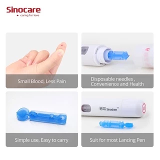 [ซื้อ 6 แถม 1]🔥พร้อมส่ง🔥 Sinocare เข็มเจาะเลือด Lancets สำหรับปากกาเจาะเลือด บรรจุ 50 ชิ้นต่อกล่อง
