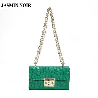 Jasmin NOIR กระเป๋าสะพายข้าง ลายหนังจระเข้ แต่งสายโซ่ สําหรับผู้หญิง