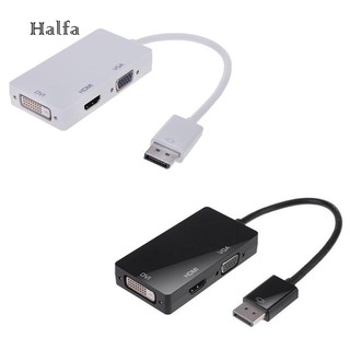 Hl☆อะแดปเตอร์แปลงสายเคเบิ้ล อเนกประสงค์ 3-in-1 DisplayPort DP to HDMI DVI VGA