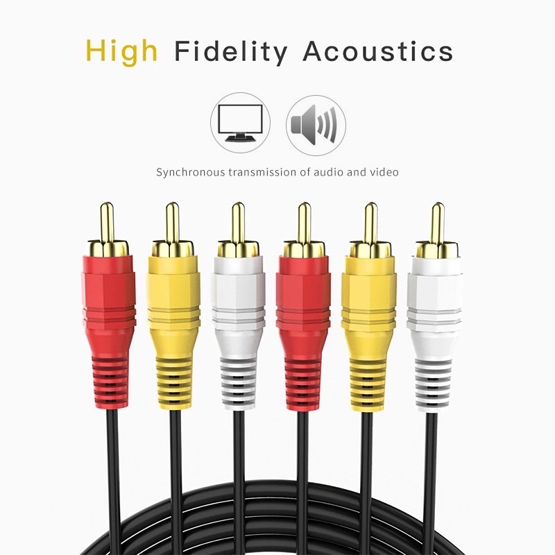 【พร้อมส่ง】สายเคเบิลเสียงวิดีโอ Av 1.5 ม. 3 ม. 5 ม. 3RCA เป็น 3RCA ปลั๊กแจ็ค AUX วิดีโอคอมโพสิต ตัวผู้ เป็นตัวผู้ สําหรับ TV DVD TVPLUS
