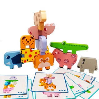 🔥NEW🔥บล็อคไม้ฝึกบาลานซ์ balance ชิ้นใหญ่ ตัวต่อไม้ ของเล่นเสริมพัฒนาการ ของเล่น เด็ก3ขวบ stacking block ของเล่นเด็ก