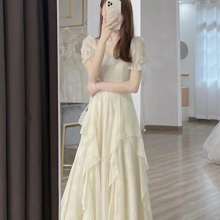 Hot Sale / 2022 New French Fairy Gentle Wind Long Skirt High-Quality Design Slim White Dress for Women #9