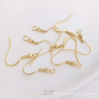 【Earrings】ต่างหูตะขอเหล็กสีทอง 14 Kgfear อุปกรณ์เสริมสําหรับแฮนด์เมด