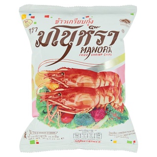 🔥แนะนำ!! มโนห์รา ข้าวเกรียบกุ้ง 35กรัม Manora Fried Shrimp Chips 35g