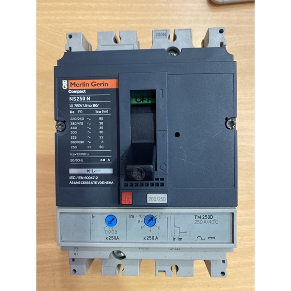 เซอร์กิตเบรกเกอร์อัตโนมัติ MCCB Compact NS250N 2P 250A Merlin Germin Schneider