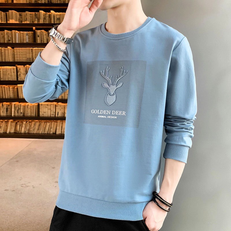 เสื้อแขนยาวกันหนาวทรงหลวม เสื้อสเวตเตอร์สไตล์เกาหลีสำหรับผู้ชาย แฟชั่น ผ้านุ่มเนื้อหนา ใส่สบาย