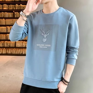 เสื้อแขนยาวกันหนาวทรงหลวม เสื้อสเวตเตอร์สไตล์เกาหลีสำหรับผู้ชาย แฟชั่น ผ้านุ่มเนื้อหนา ใส่สบาย