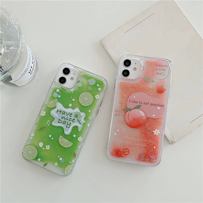 เคสโทรศัพท์มือถือลายมะนาวพีชสําหรับ Iphone 13 12 Mini 6 6S 7 8 Plus Xr Xs Max 11 Pro