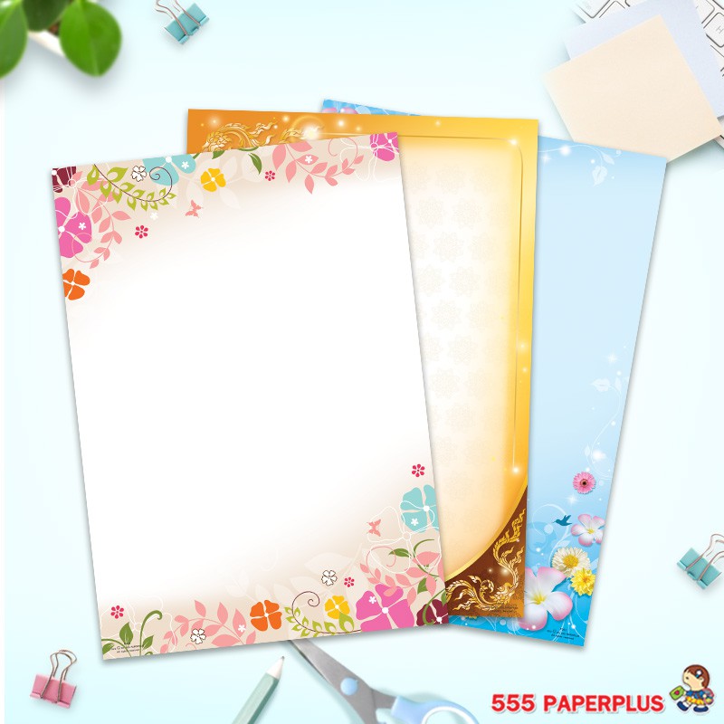 555paperplus أوراق A4 مزخرفة بالزهور / تايلندية — صورة 4